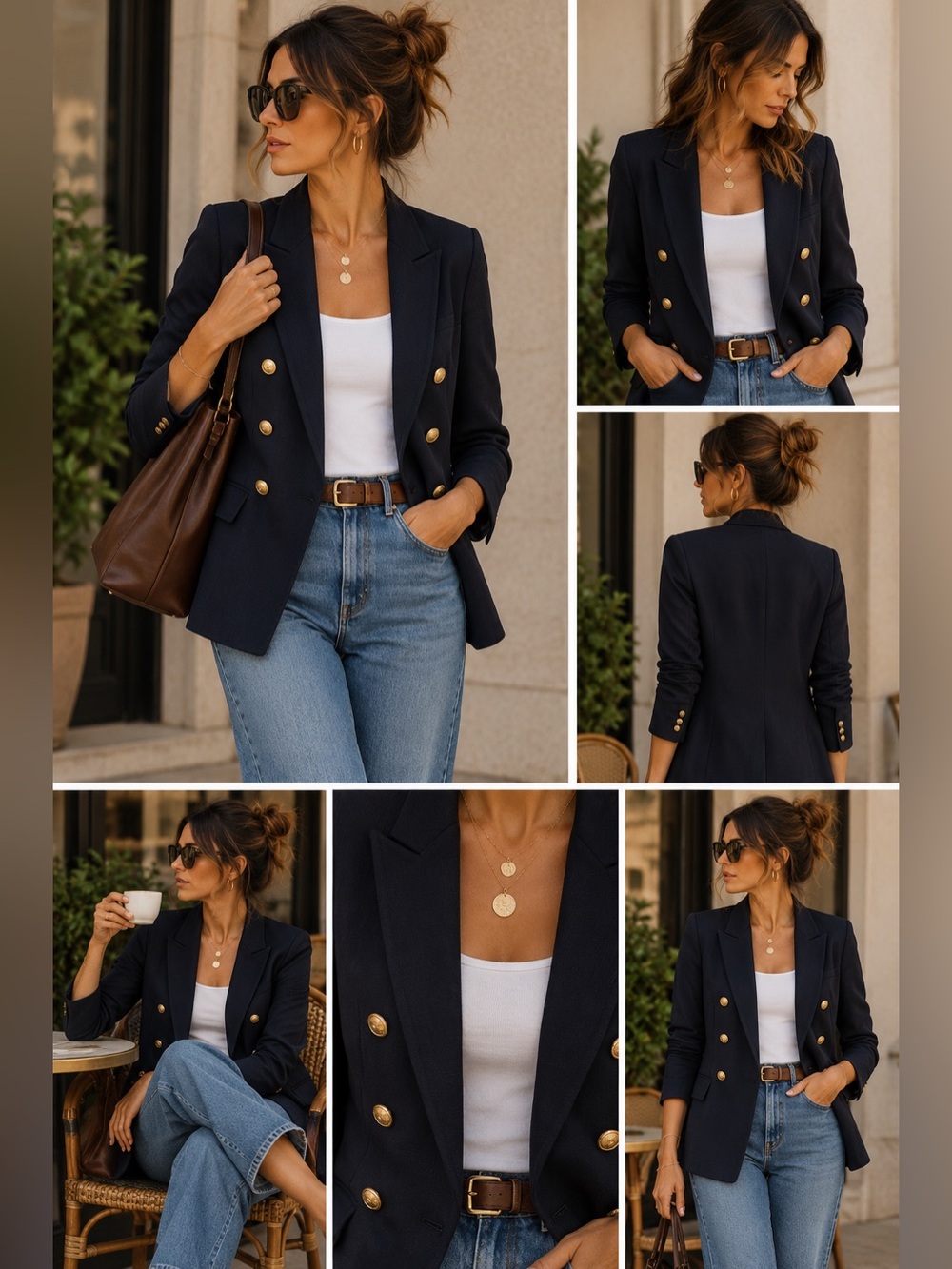 Banana Republic Navy Blazer with Gold Buttons